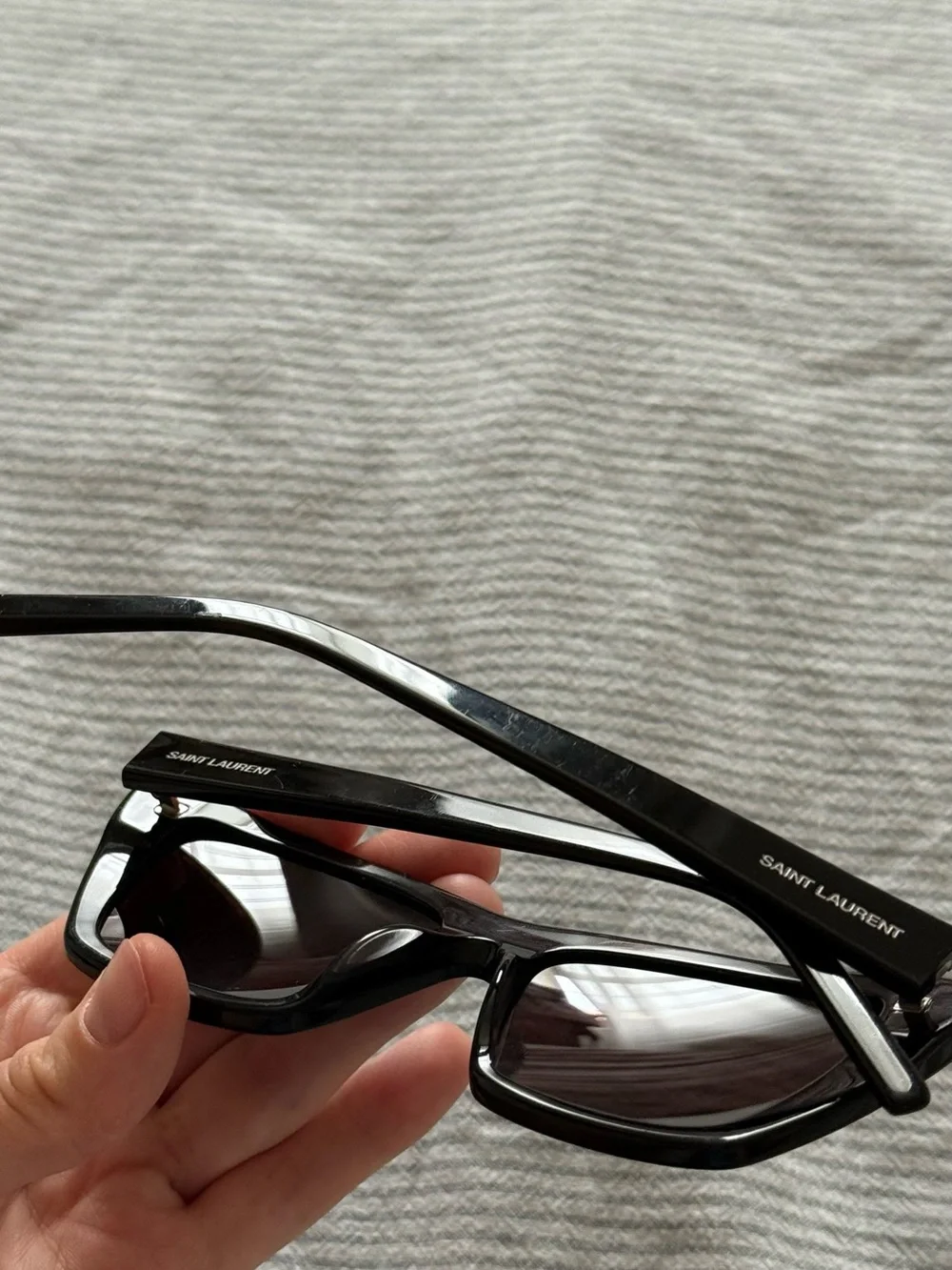 Saint Laurent Black Cat-Eye Sunglasses with Tinted Lenses